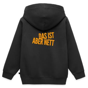 das ist aber nett - Kinder Premium Organic Zip Hoodie - Schwarz - Hinten - AI Model Kid Male (0cm)