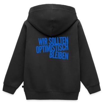 Optimismus geht immer - Kinder Premium Organic Zip Hoodie - Schwarz - Hinten - AI Model Kid Male (0cm)