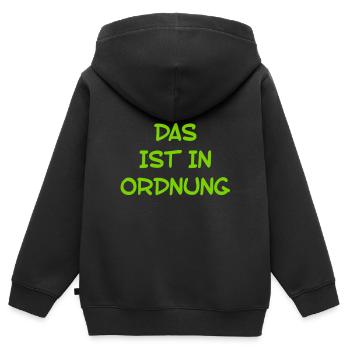 voll in Ordnung - Kinder Premium Organic Zip Hoodie - Schwarz - Hinten - AI Model Kid Male (0cm)
