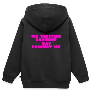 ich verstehe nichts - Kinder Premium Organic Zip Hoodie - Schwarz - Hinten - AI Model Kid Male (0cm)