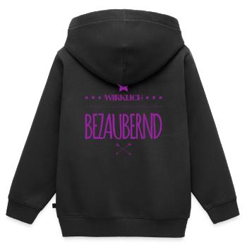 ich bin richtig bezaubernd - Kinder Premium Organic Zip Hoodie - Schwarz - Hinten - AI Model Kid Male (0cm)