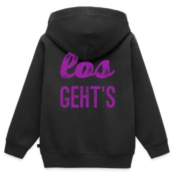 auf geht's - Kinder Premium Organic Zip Hoodie - Schwarz - Hinten - AI Model Kid Male (0cm)