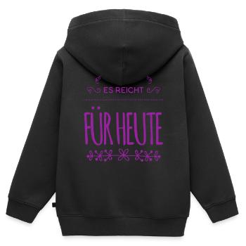 es ist genug - Kinder Premium Organic Zip Hoodie - Schwarz - Hinten - AI Model Kid Male (0cm)