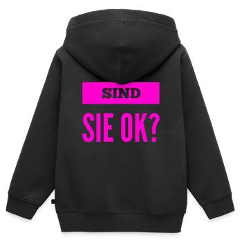alles klar? - Kinder Premium Organic Zip Hoodie - Schwarz - Hinten - AI Model Kid Male (0cm)