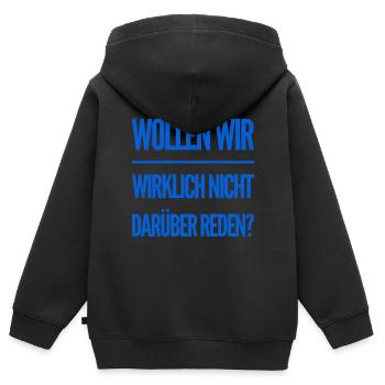 darüber reden - Kinder Premium Organic Zip Hoodie - Schwarz - Hinten - AI Model Kid Male (0cm)