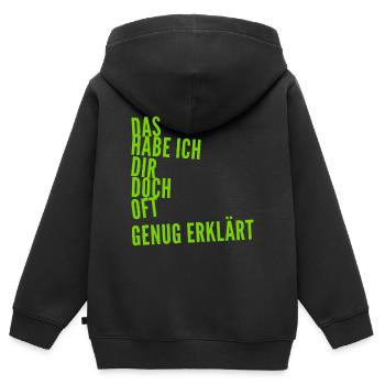 keinen Bock mehr - Kinder Premium Organic Zip Hoodie - Schwarz - Hinten - AI Model Kid Male (0cm)