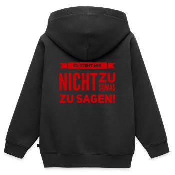 das sage ich nicht - Kinder Premium Organic Zip Hoodie - Schwarz - Hinten - AI Model Kid Male (0cm)