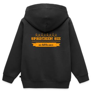 sprechen sie es bitte aus - Kinder Premium Organic Zip Hoodie - Schwarz - Hinten - AI Model Kid Male (0cm)