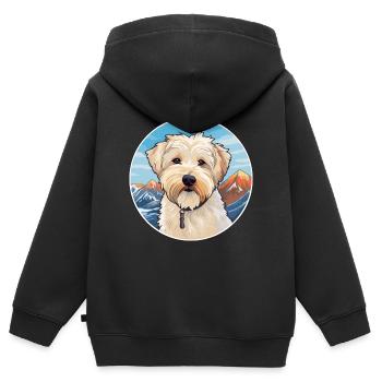 Glen Of Imaal Terrier Hunderasse Cartoon Kawaii Wat - Kinder Premium Organic Zip Hoodie - Schwarz - Hinten - AI Model Kid Male (0cm)