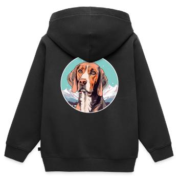 Harrier Hunderasse Cartoon Kawaii Aquarell - Kinder Premium Organic Zip Hoodie - Schwarz - Hinten - AI Model Kid Male (0cm)
