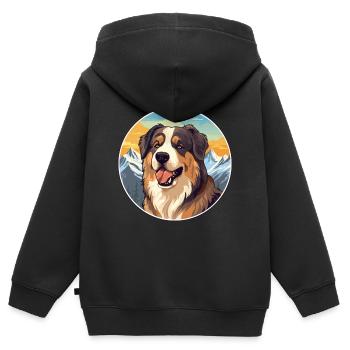 Moscow Watchdog Dog Breed Cartoon Kawaii Watercolo - Kids Premium Organic Zip-up Hoodie - black - Back - AI Model Kid Male (0cm)