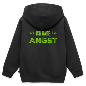 ich fühle Angst - Kinder Premium Organic Zip Hoodie - Schwarz - Hinten - AI Model Kid Male (0cm)