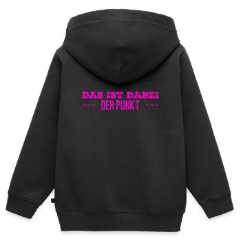 das ist mein Punkt - Kinder Premium Organic Zip Hoodie - Schwarz - Hinten - AI Model Kid Male (0cm)