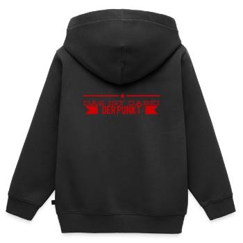 das ist mein Punkt - Kinder Premium Organic Zip Hoodie - Schwarz - Hinten - AI Model Kid Male (0cm)