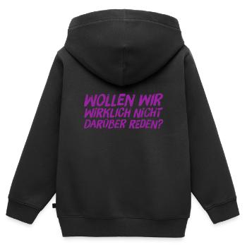 Bock zu reden? - Kinder Premium Organic Zip Hoodie - Schwarz - Hinten - AI Model Kid Male (0cm)