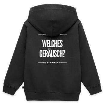 ich höre nichts - Kinder Premium Organic Zip Hoodie - Schwarz - Hinten - AI Model Kid Male (0cm)