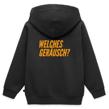 ich kann nichts hören - Kinder Premium Organic Zip Hoodie - Schwarz - Hinten - AI Model Kid Male (0cm)