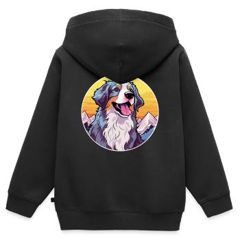 Perro de Presa Mallorquinische Hunderasse Cartoon Kawaii - Kinder Premium Organic Zip Hoodie - Schwarz - Hinten - AI Model Kid Male (0cm)