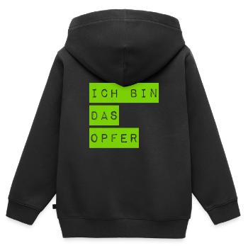 ich spiele das Opfer - Kinder Premium Organic Zip Hoodie - Schwarz - Hinten - AI Model Kid Male (0cm)
