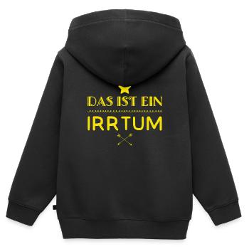 irren ist menschlich - Kinder Premium Organic Zip Hoodie - Schwarz - Hinten - AI Model Kid Male (0cm)