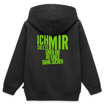 ich suche einen Job - Kinder Premium Organic Zip Hoodie - Schwarz - Hinten - AI Model Kid Male (0cm)