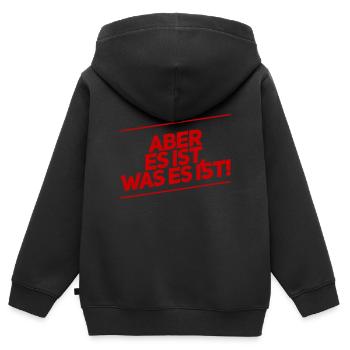 ich bin dankbar - Kinder Premium Organic Zip Hoodie - Schwarz - Hinten - AI Model Kid Male (0cm)