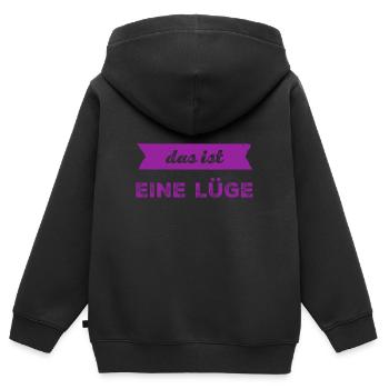 Lügen sind blöd - Kinder Premium Organic Zip Hoodie - Schwarz - Hinten - AI Model Kid Male (0cm)