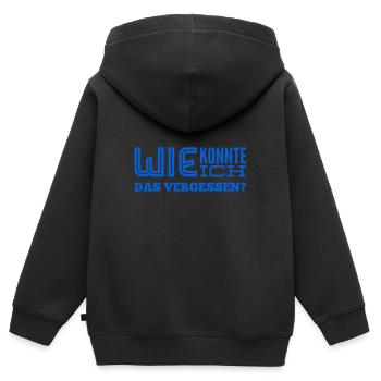 ich bin so richtig vergesslich - Kinder Premium Organic Zip Hoodie - Schwarz - Hinten - AI Model Kid Male (0cm)