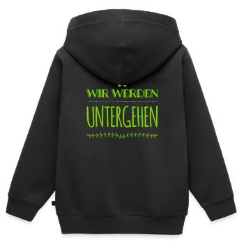 der Untergang kommt - Kinder Premium Organic Zip Hoodie - Schwarz - Hinten - AI Model Kid Male (0cm)