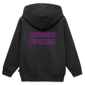 ich mag die Erinnerungen nicht - Kinder Premium Organic Zip Hoodie - Schwarz - Hinten - AI Model Kid Male (0cm)