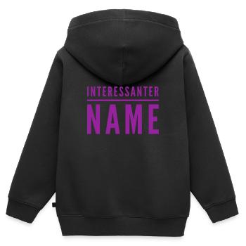 interessanter Name - Kinder Premium Organic Zip Hoodie - Schwarz - Hinten - AI Model Kid Male (0cm)