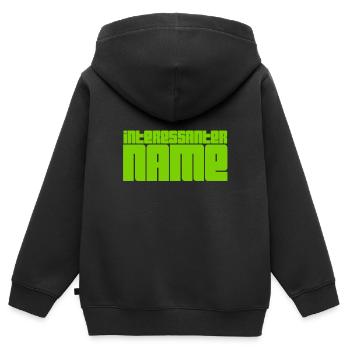wunderbarer Name - Kinder Premium Organic Zip Hoodie - Schwarz - Hinten - AI Model Kid Male (0cm)
