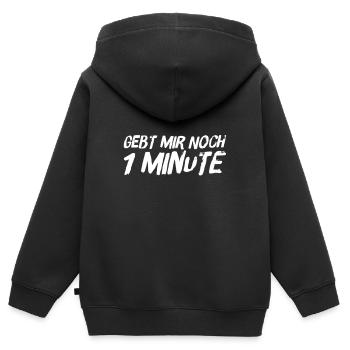 es wird später - Kinder Premium Organic Zip Hoodie - Schwarz - Hinten - AI Model Kid Male (0cm)