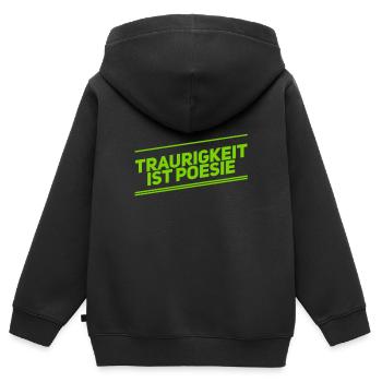 ich mag Trauer - Kinder Premium Organic Zip Hoodie - Schwarz - Hinten - AI Model Kid Male (0cm)