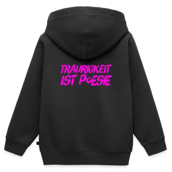 Trauer hilft - Kinder Premium Organic Zip Hoodie - Schwarz - Hinten - AI Model Kid Male (0cm)