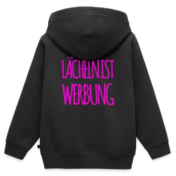 lächeln ist spitze - Kinder Premium Organic Zip Hoodie - Schwarz - Hinten - AI Model Kid Male (0cm)