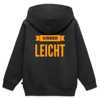 ganz einfach - Kinder Premium Organic Zip Hoodie - Schwarz - Hinten - AI Model Kid Male (0cm)