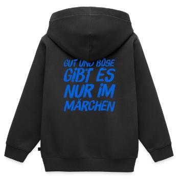 ich glaube nicht an Märchen - Kinder Premium Organic Zip Hoodie - Schwarz - Hinten - AI Model Kid Male (0cm)