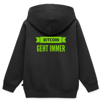 Bitcoin ist fantastisch - Kinder Premium Organic Zip Hoodie - Schwarz - Hinten - AI Model Kid Male (0cm)