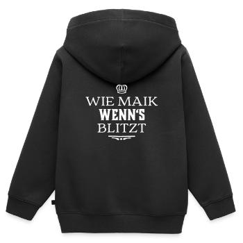 dumm kucken - Kinder Premium Organic Zip Hoodie - Schwarz - Hinten - AI Model Kid Male (0cm)
