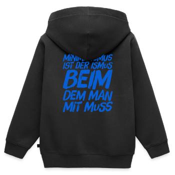 ich liebe Minimalismus - Kinder Premium Organic Zip Hoodie - Schwarz - Hinten - AI Model Kid Male (0cm)
