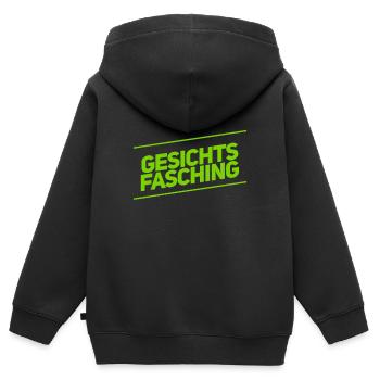 ich feiere Gesichtsfasching - Kinder Premium Organic Zip Hoodie - Schwarz - Hinten - AI Model Kid Male (0cm)