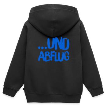 verschwinde - Kinder Premium Organic Zip Hoodie - Schwarz - Hinten - AI Model Kid Male (0cm)