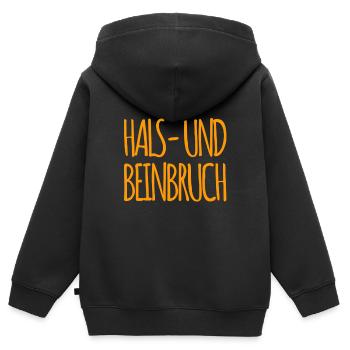 ich wünsche dir viel Erfolg - Kinder Premium Organic Zip Hoodie - Schwarz - Hinten - AI Model Kid Male (0cm)