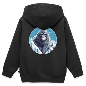 Big Foot Aquarell Karikatur Kawaii Haustier Tier Colo - Kinder Premium Organic Zip Hoodie - Schwarz - Hinten - AI Model Kid Male (0cm)