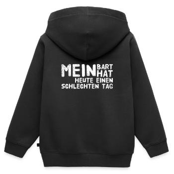 mein Bart und ich - Kinder Premium Organic Zip Hoodie - Schwarz - Hinten - AI Model Kid Male (0cm)
