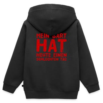 mein Bart - Kinder Premium Organic Zip Hoodie - Schwarz - Hinten - AI Model Kid Male (0cm)