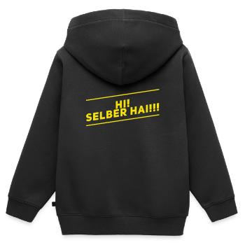 es gibt viele Haie - Kinder Premium Organic Zip Hoodie - Schwarz - Hinten - AI Model Kid Male (0cm)