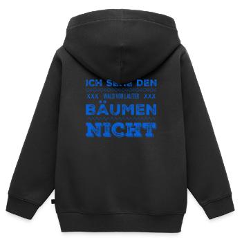 ich sehe schlecht - Kinder Premium Organic Zip Hoodie - Schwarz - Hinten - AI Model Kid Male (0cm)