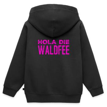 das ist super - Kinder Premium Organic Zip Hoodie - Schwarz - Hinten - AI Model Kid Male (0cm)